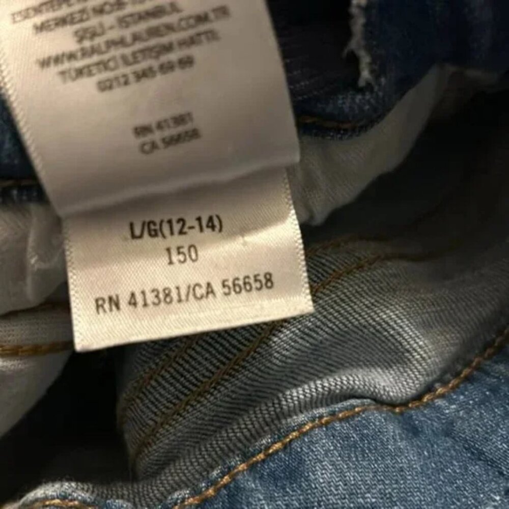 Kids Polo blue distressed jeans Size L (12/14) - Picture 7 of 11
